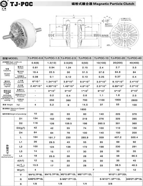 磁粉離合器TJ-POC