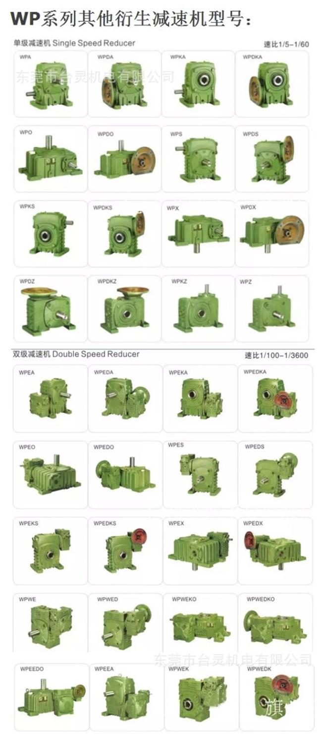 WP系列蝸輪蝸桿減速機(jī)型號(hào)圖